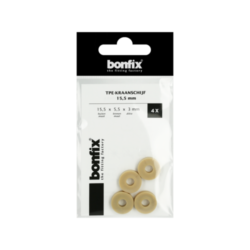 BONFIX TPE-kraanschijf 15,5 mm (15,5 x 5,5 x 3 mm) Zak van 4 stuks