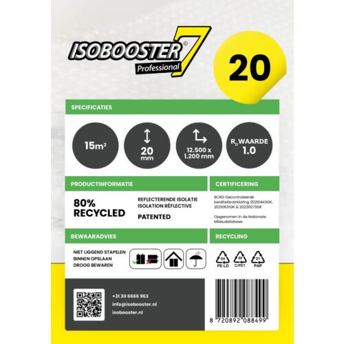 Isobooster Professional Rd 1.0 / 20 mm. 12500 x 1200mm (15 M²)